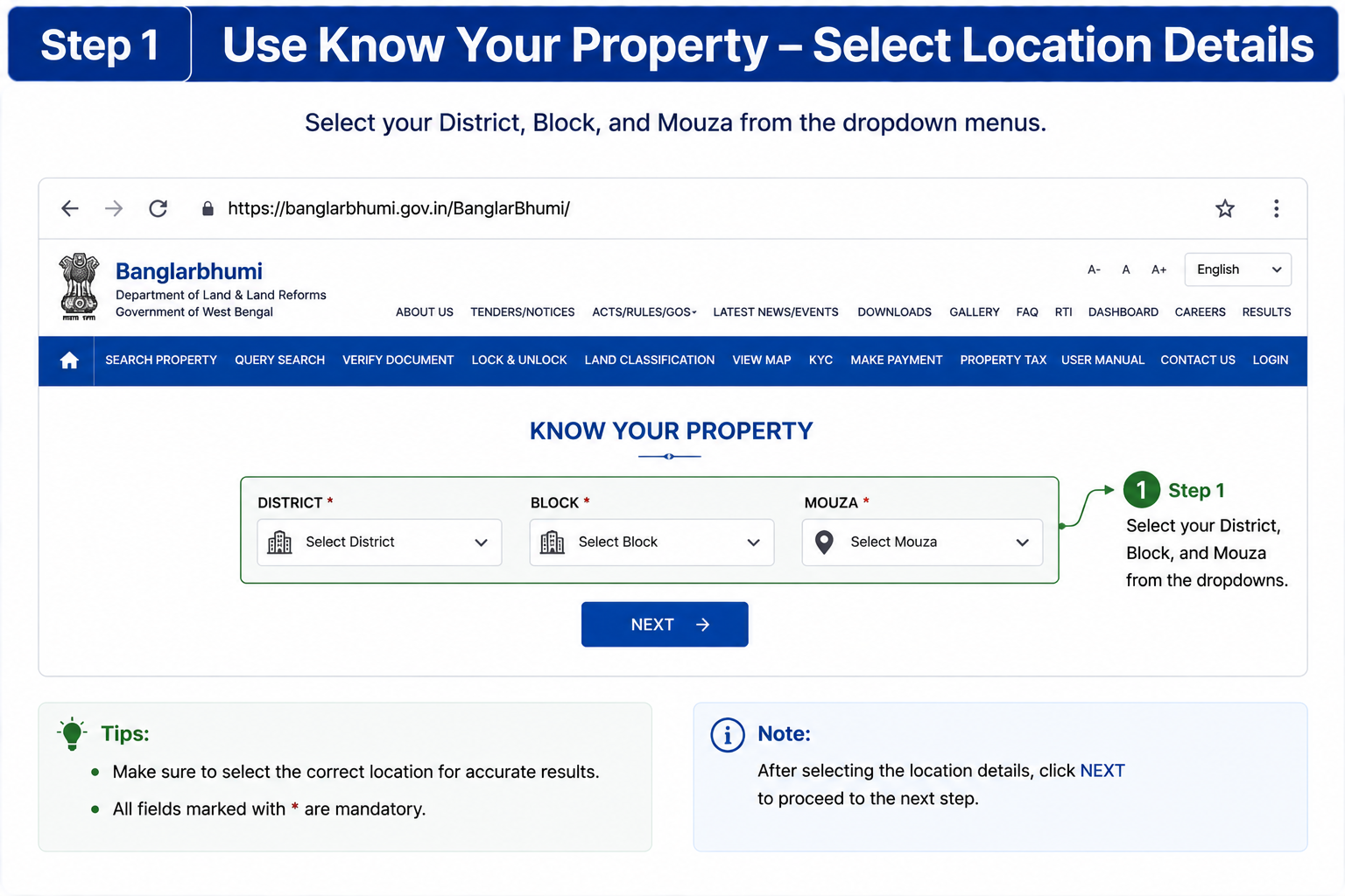 Know Your Property Step 1