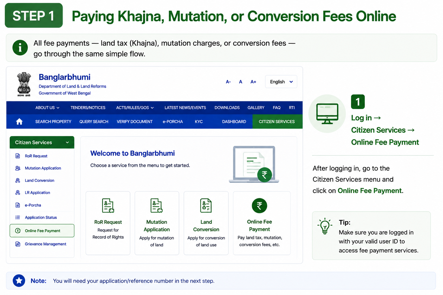 Paying Khajna Step 1