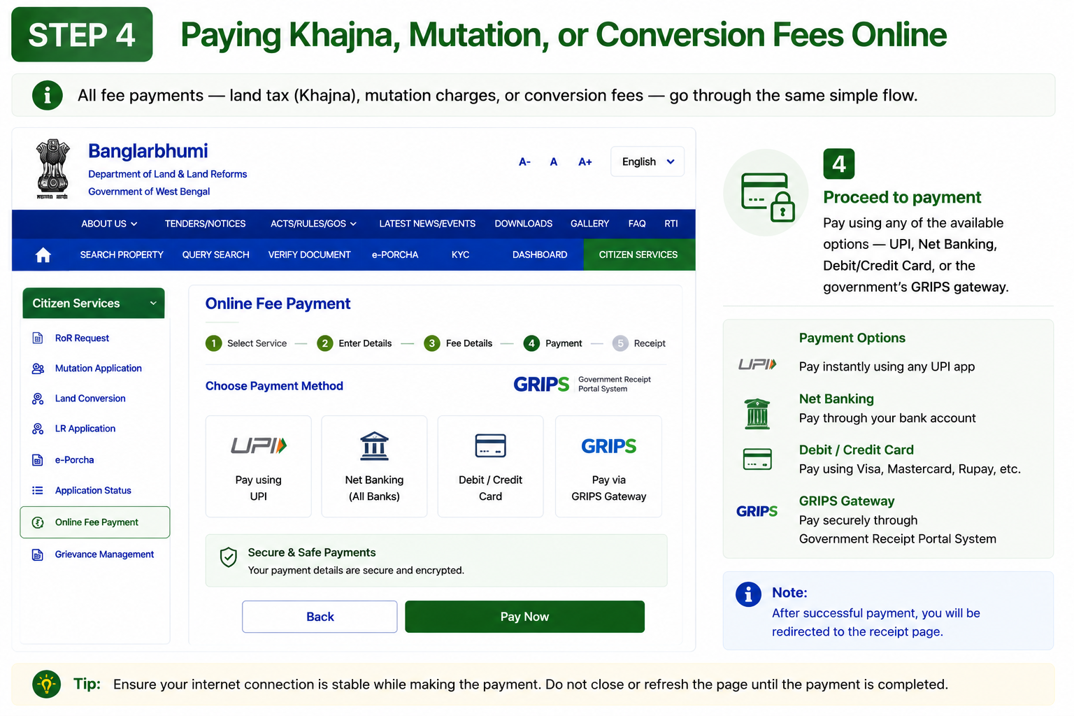 Paying Khajna Step 4
