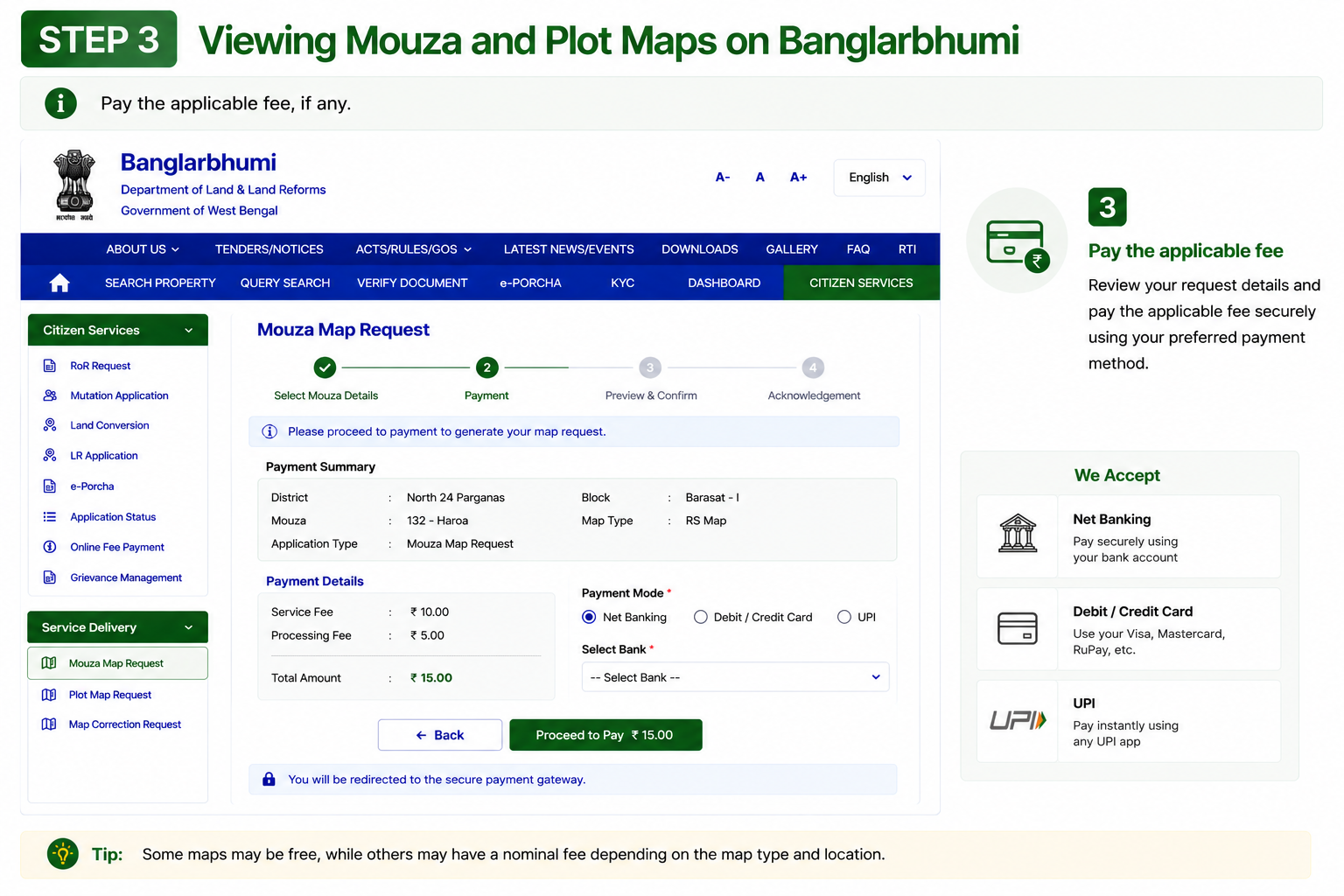 Viewing Mouza and Plot Maps Step 3